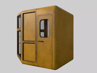 Industrial Crane Cabin Low-poly 3D model