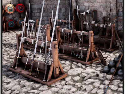 Ultimate Medieval Weapons Package  300 variations Low-poly 3D model