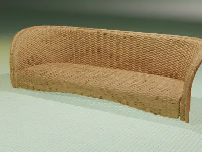 Wicker Sofa 3D Free 3D model