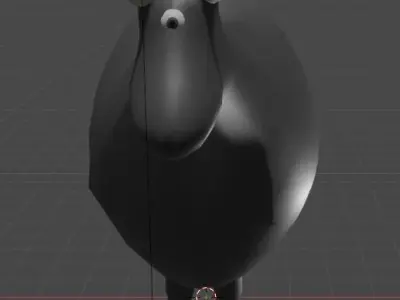 low poly bull model cow on pole Low-poly 3D model