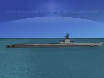Gato Class Submarine SS245 USS Cobia 3D model