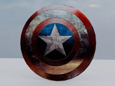 Captain America Shield Low-poly 3D model