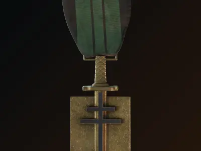 Order of Liberation - WW2 French Military Medal Free low-poly 3D model