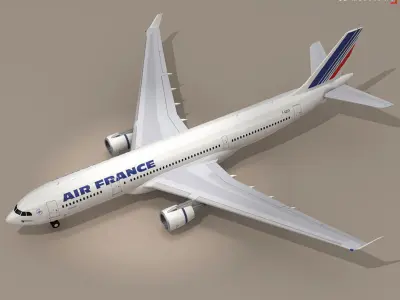 Airbus A330-200 Air France Plane 1 3D model