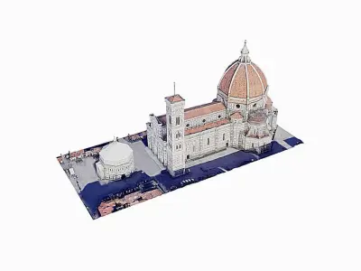 Florence Cathedral-Santa Maria del Fiore Low-poly 3D model