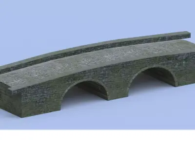 Old bridge for your game Free low-poly 3D model