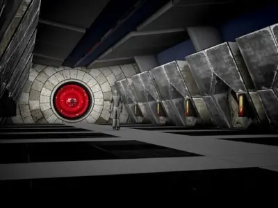 Futuristic military base  hallway from The Shifters Low-poly 3D model