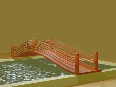 bridge across a pool Free 3D model