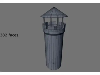low poly old tower Free low-poly 3D model