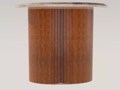Modern table with marble and unique wooden legs Free 3D model