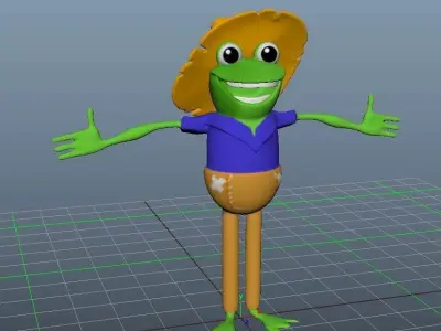 frog T pose Low-poly 3D model