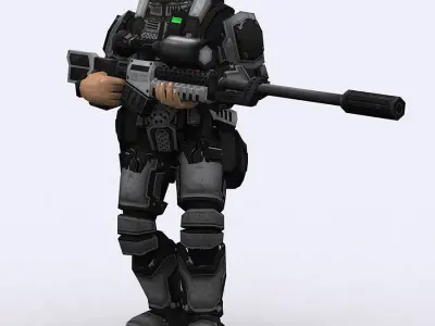 3DRT - X-Commanders Low-poly 3D model