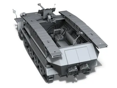 SD KFZ 251 7 Ausf C - Hanomag Pioneer Assault bridge 3D model