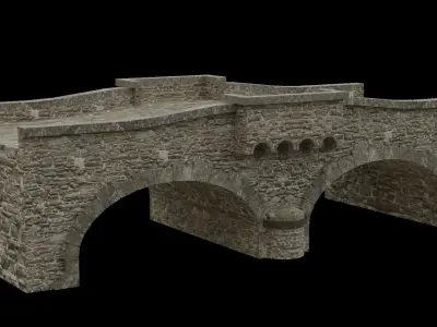 Stone Bridge Free low-poly 3D model