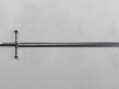 Lord of the Rings sword Anduril - PBR legendary weapon Low-poly 3D model