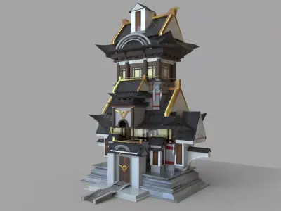 3D Castle tower Free 3D model