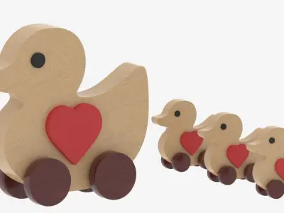  Wooden Toy Duck 3D model