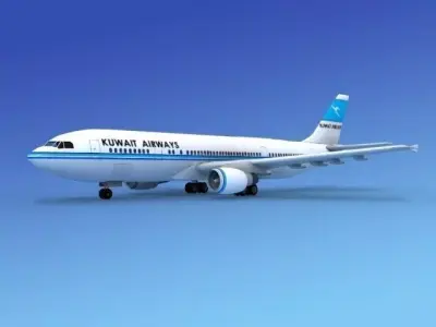 Airbus A300 Air Kuwait 3D model
