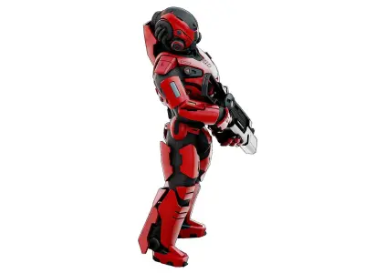 CYBORG SOLDIER RX-50 Rigged for Unreal Engine - Unity - MIXAMO  3D model