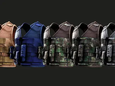 Austrian Armed Forces Tactical Vest  for GTA 22 Color Variations Low-poly 3D model