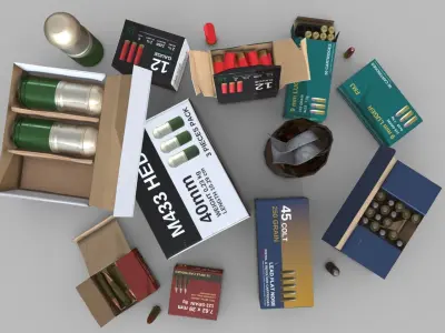 Ammunition Package Low-poly 3D model