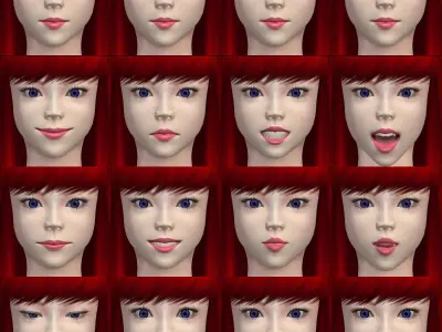 T pose rigged model of little mermaid  3D model