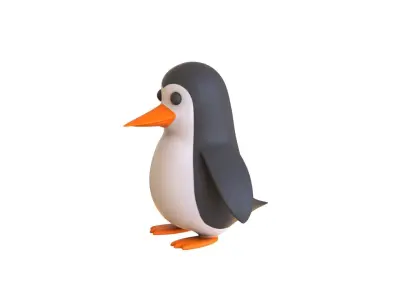 Cartoon Penguin v007 Low-poly 3D model