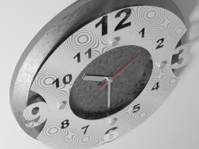 Fancy Wall Clock Low Poly Free low-poly 3D model