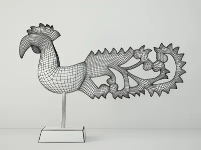 Antique Bird on Stand by Jeffan 2 3D model