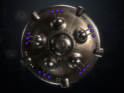 SteamPunk UFO Low-poly 3D model