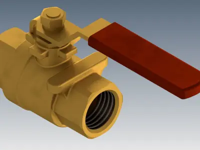 Ball valve 3D model