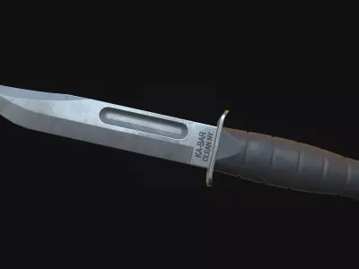 KA-BAR knife Low-poly 3D model
