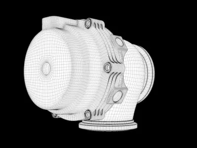 TiAL Wastegate Low-poly 3D model
