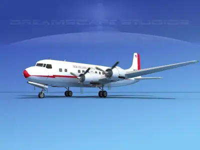 Douglas DC-6 New England Shuttle 3D model