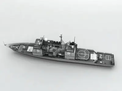 USS Lake Erie  Missile Cruiser Ship Vessel Low-poly 3D model