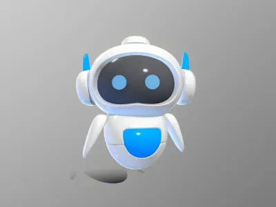 Robot cartoon Low-poly 3D model