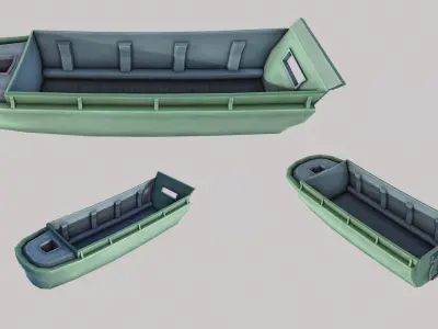Landing Boat Low-poly 3D model