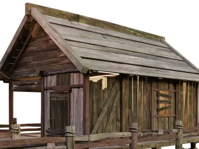 Old Lake House 22 PBR 4K GameReady Low-poly 3D model