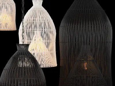  Indonesian fishing basket pendants 3D model