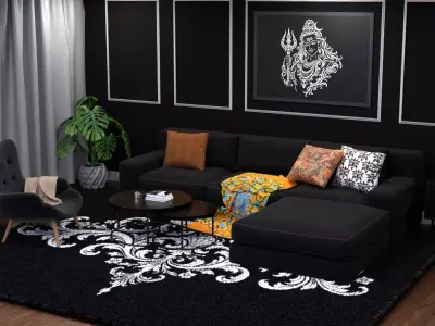 High - Poly Sofa High-Quality 3D Model Free 3D model