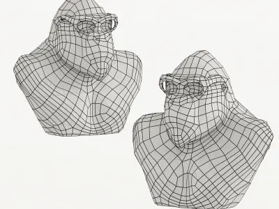 Modern cyberpunk orangutan bust sculpture ornament 3D model