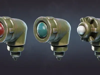 GST-64 Tank Lights Set 3D model