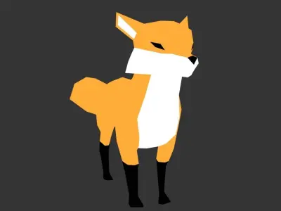low-poly fox Low-poly 3D model