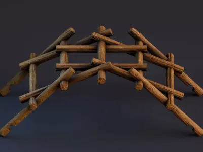 Da Vinci Inventions - Self Supporting Bridge Low-poly 3D model