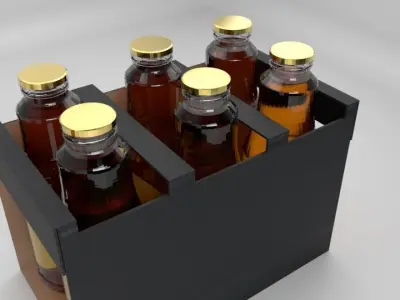 Beverage Branding Package No6 6Pack Low-poly 3D model