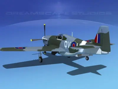 North American Mustang X RAF V02 3D model