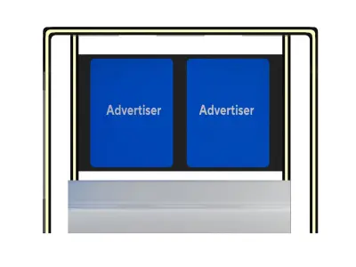 Public Transport Waiting Shelter with Bench and Ads Panel 3D model