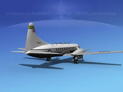 Convair T-29 Bare Metal 3D model