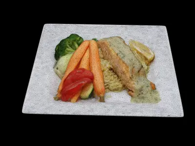 SALMON PESTO Low-poly 3D model