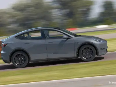 Tesla Model Y Silver Rigged for Maya 3D model